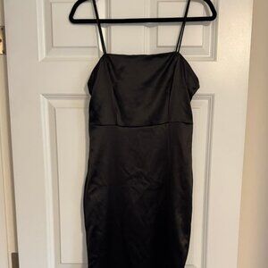 Black satin dress